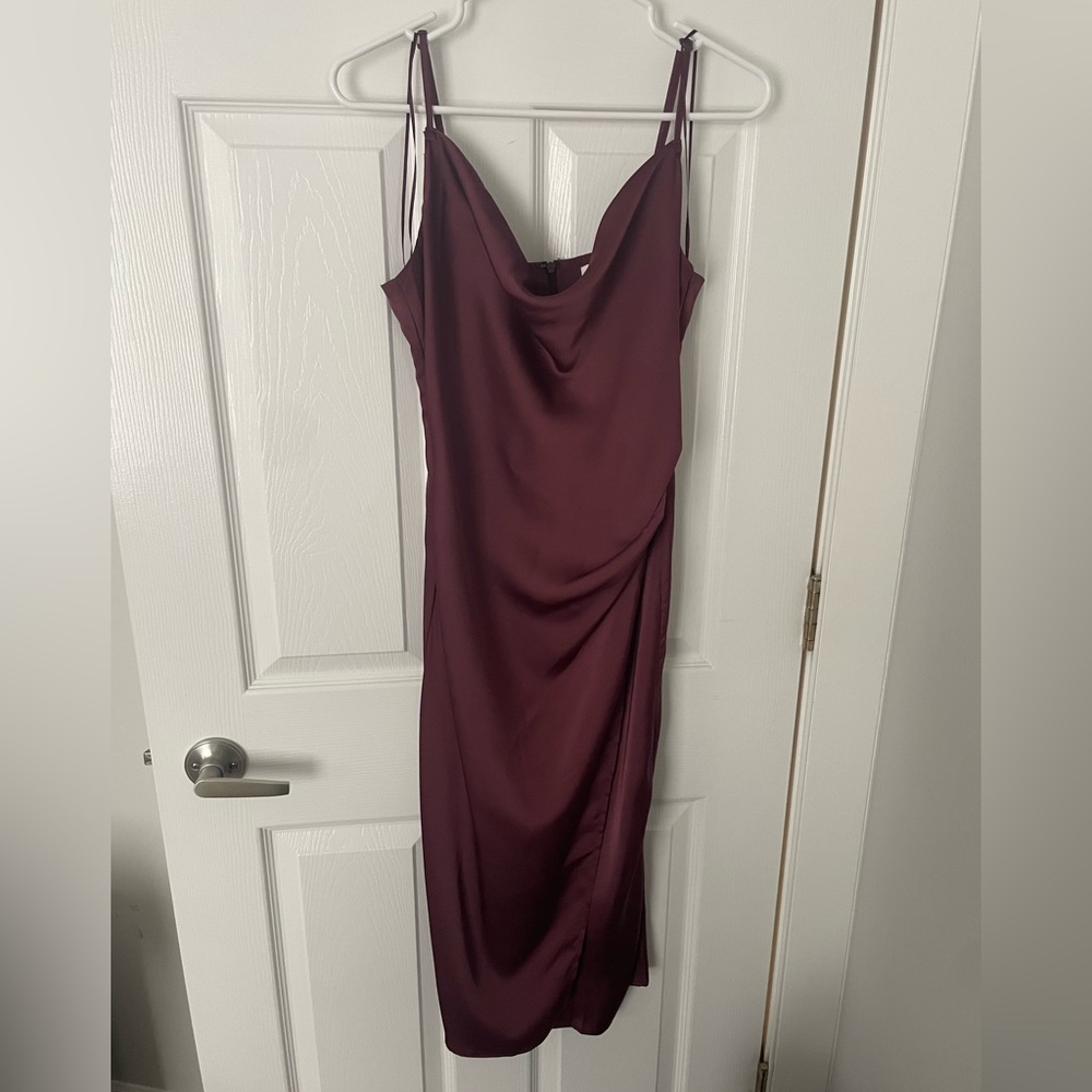 Maroon silky dress